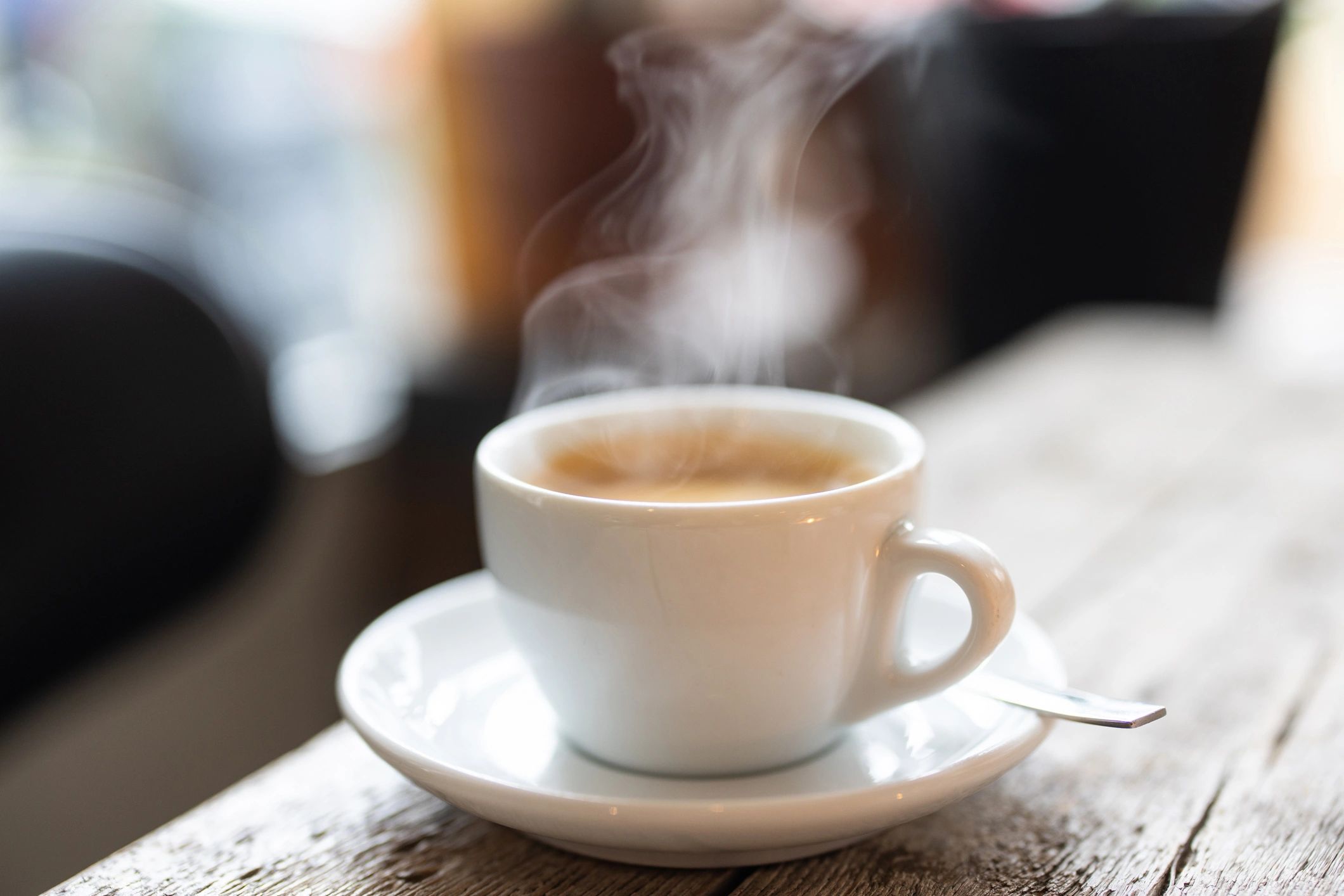 coffee cup on rustic table