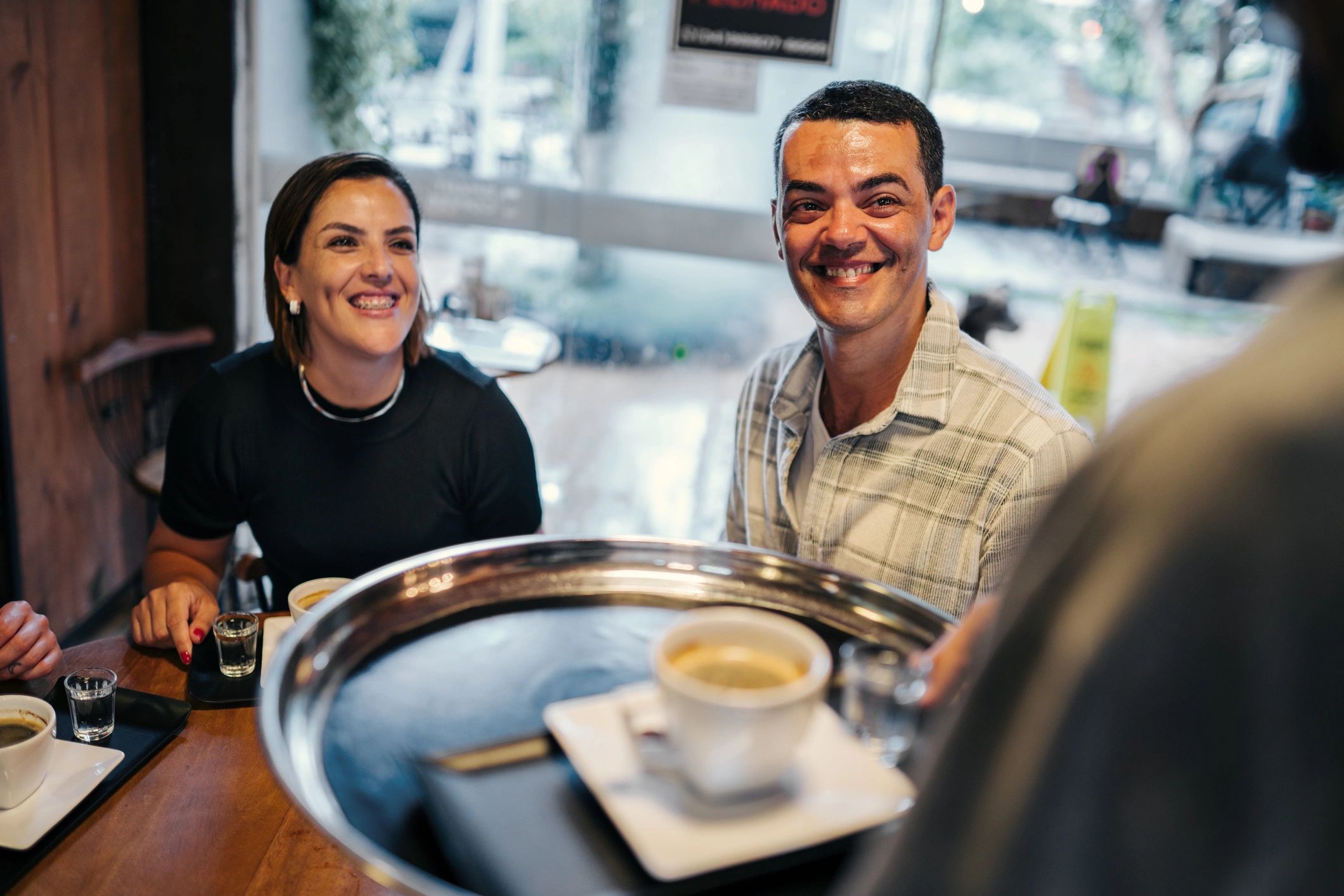 Coffee enthusiast enjoying fresh coffee